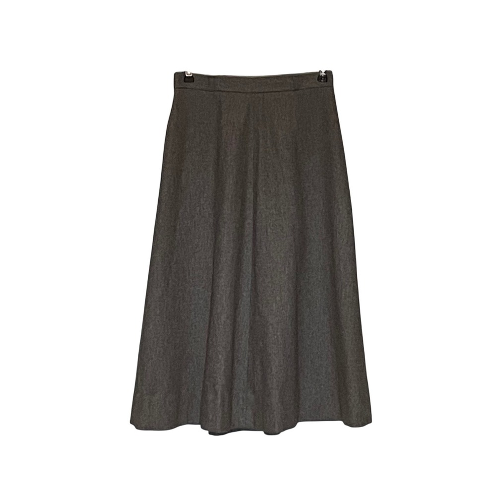 Haberdashery by Personal VTG Wool Blend A-Line Midi Skirt Gray 8 Office Siren